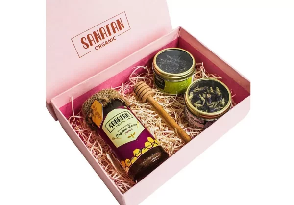 1 Honey + 2 Tea in Premium Pink Gift Box - Image 2