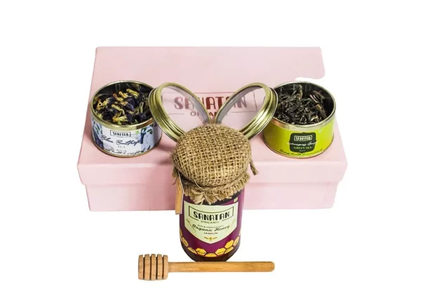 1 Honey + 2 Tea in Premium Pink Gift Box - Image 3