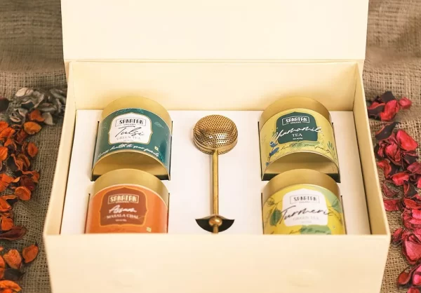 Combo of 4 Premium Grade Whole tea leaves Blend in Gift Box